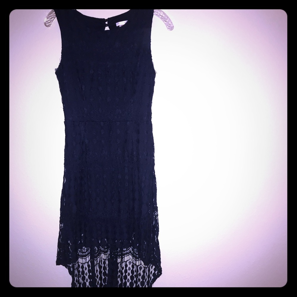 Navy Xhilaration high-low lace dress